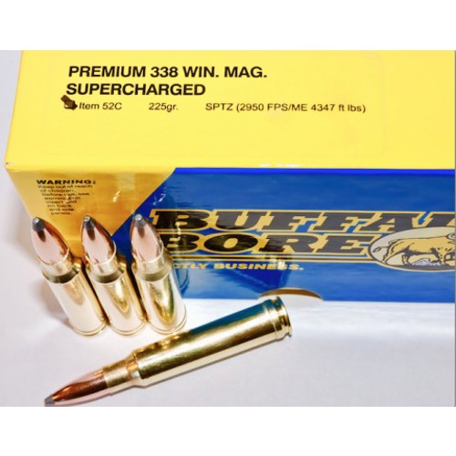 BUFFALO BORE 338 Win Mag 225Gr SPTZ (2950FPS/ME 4347 ft) 20rd for sale at KYGUNCO.