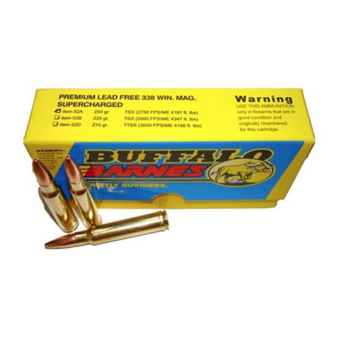 BUFFALO BORE 338 Win Mag 250Gr Barnes TSX 2750FPS 20rd for sale at KYGUNCO.