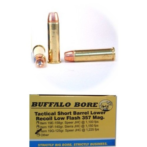 BUFFALO BORE 357 Mag 125Gr JHP (1225FPS/ME 416 ft lbs) 20rd for sale at KYGUNCO.