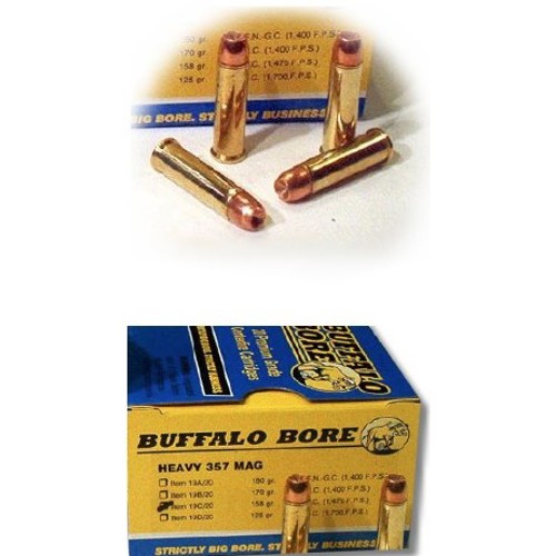 BUFFALO BORE 357 Mag 158Gr JHP (1475FPS/ME 763 ft lbs) 20rd for sale at KYGUNCO.