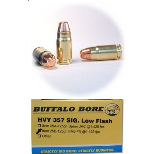BUFFALO BORE 357 SIG 125Gr FMJ-FN (1425FPS/ME 564 ft lbs) 20rd for sale at KYGUNCO.