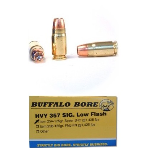 BUFFALO BORE 357 SIG 125Gr JHP (1425FPS/ME 564 ft lbs) 20rd for sale at KYGUNCO.