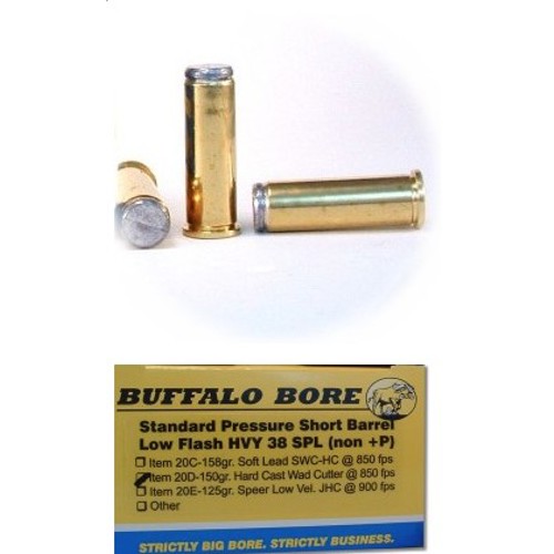 BUFFALO BORE 38 Special 150Gr Hard Cast Wadcutter 850FPS 20rd for sale at KYGUNCO.