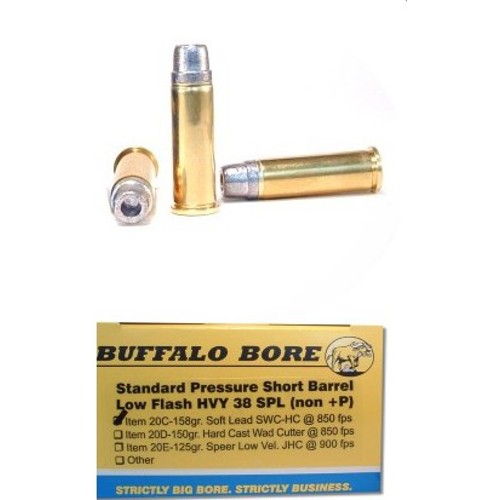 BUFFALO BORE 38 Special 158Gr Soft Cast LSWCHP-GC 850FPS 20rd for sale at KYGUNCO.