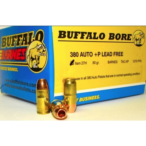 BUFFALO BORE 380 ACP 80Gr Barnes TAC-XP 1275FPS 20rd for sale at KYGUNCO.