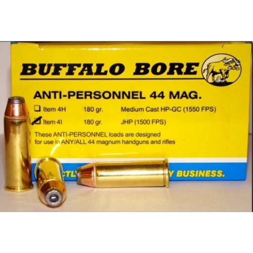 BUFFALO BORE 44 Rem Mag 180Gr JHP (1500FPS/ME 899 ft lbs) 20rd for sale at KYGUNCO.