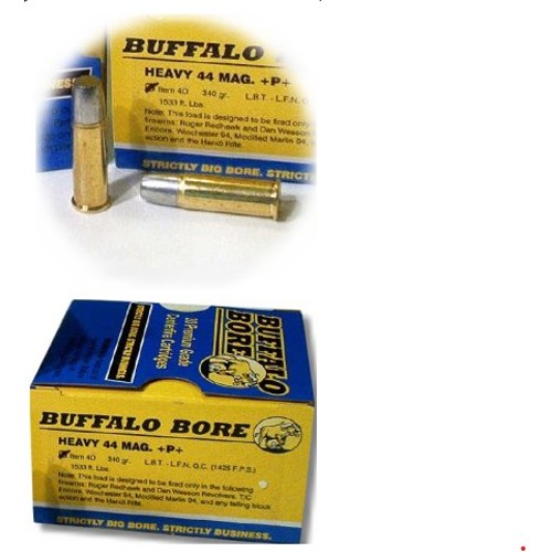 BUFFALO BORE 44 Rem Mag 340Gr Hard Cast LFN - GC 1425FPS 20rd for sale at KYGUNCO.