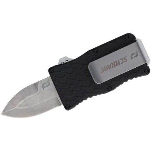 SCHRADE Uproar Tactical Mini D/A Out The Front Knife - Black - 1 9/10" Blade for sale at KYGUNCO.
