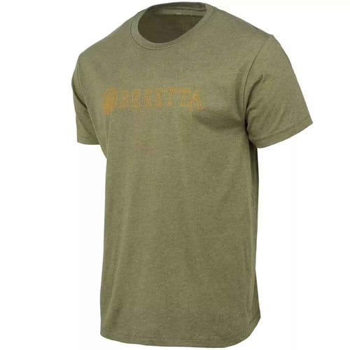 BERETTA Hardlines SS T-Shirt Heather Mil Green L for sale at KYGUNCO.