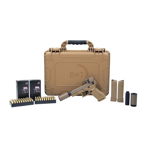 B&T USA Hush Puppy Ammo & Suppressor Combo 9mm 4.02" 17rd - Coyote Tan w/ Aimpoint ACRO for sale at KYGUNCO.