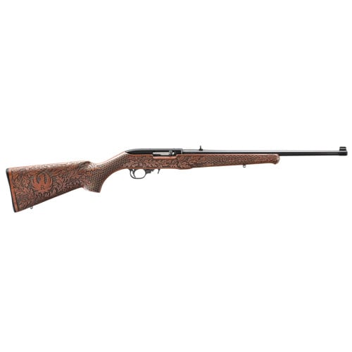 RUGER 10/22 22 LR 18.5" 10rd - Wood w/  Oak Leaf & Basket Weave Engraving for sale at KYGUNCO.