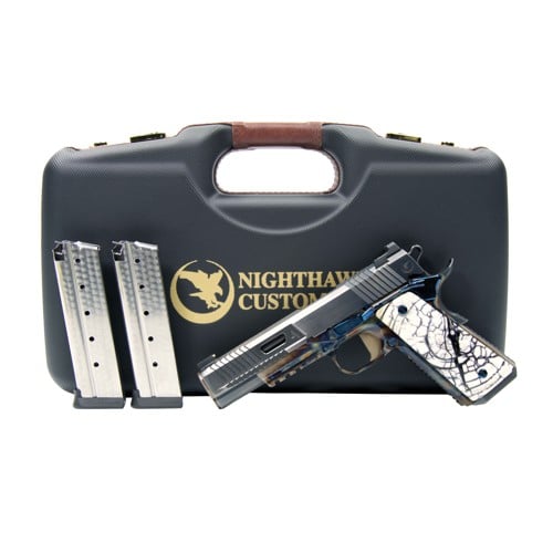 NIGHTHAWK CUSTOM VIP Agent 2 Gov. 9mm 5" 10rd - Case Hardened w/ Mammoth Tusk Ivory Grips for sale at KYGUNCO.