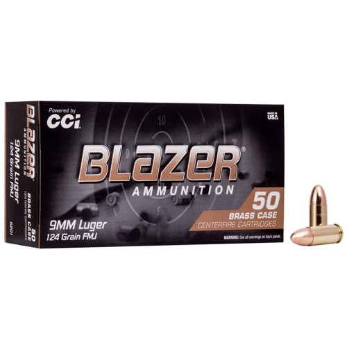 BLAZER AMMO 9mm Luger 124Gr Blazer Brass JHP 50rd for sale at KYGUNCO.