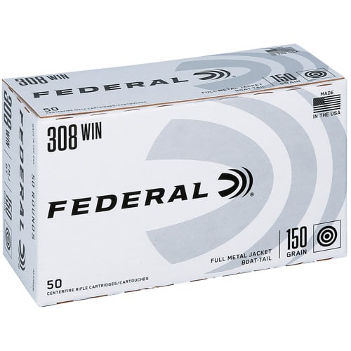 FEDERAL AMMO 308 Win 150Gr American Eagle FMJ-BT 50rd for sale at KYGUNCO.