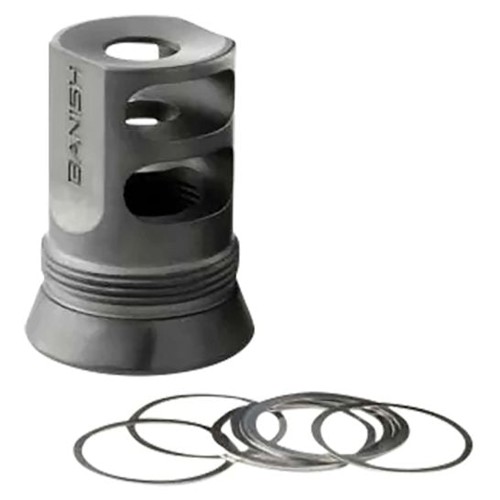BANISH SUPPRESSORS Banish 30/46 Muzzle Brake 5/8X24 Black for sale at KYGUNCO.