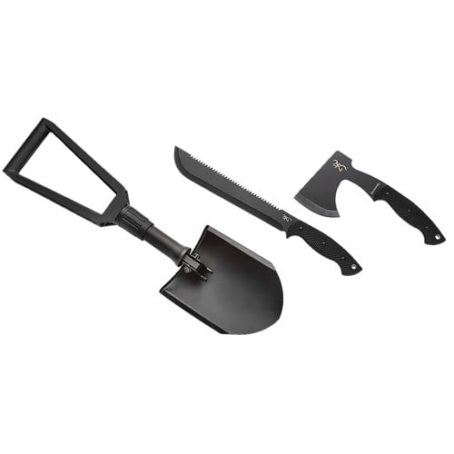 BROWNING Camp Combo Machete Hatchet Shovel w/Blk Handle for sale at KYGUNCO.