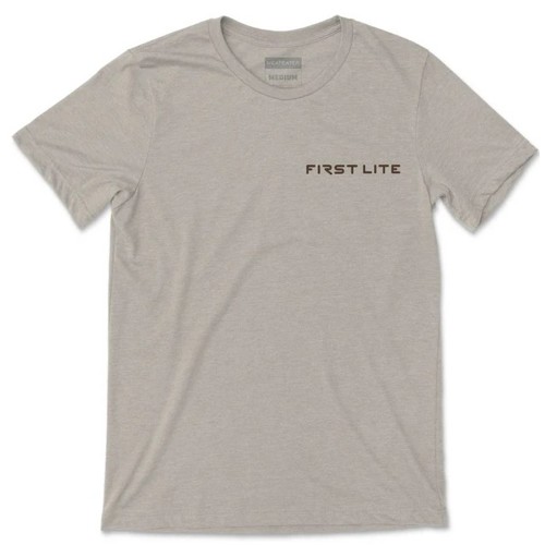 FIRST LITE Duck Call Logo 2.0 T-Shirt - Oatmeal Heathe for sale at KYGUNCO.