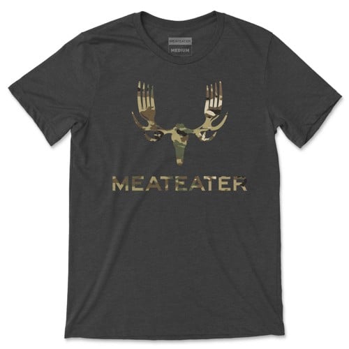 MEATEATER Camo Forks T-Shirt - Charcoal Heather for sale at KYGUNCO.