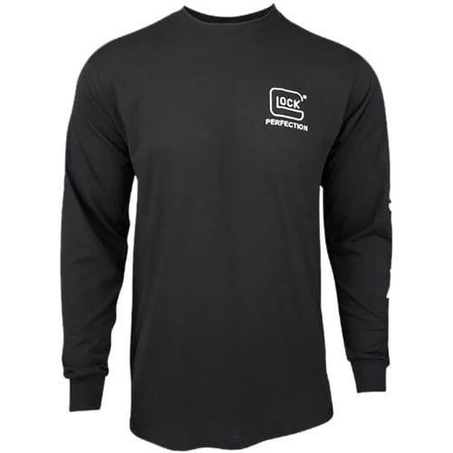 GLOCK Perfection Long Sleeve Tee Black PreShrunk Small for sale at KYGUNCO.
