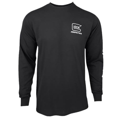 GLOCK Perfection Long Sleeve Tee Black PreShrunk Medium for sale at KYGUNCO.