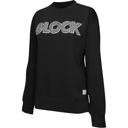 GLOCK Crewneck Raglan Fleece Black Long Sleeve Small for sale at KYGUNCO.