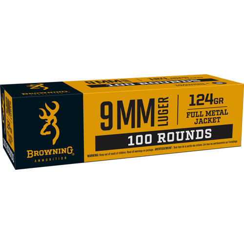 BROWNING AMMO 9mm Luger 124 FMJ Value Pack 100rd for sale at KYGUNCO.