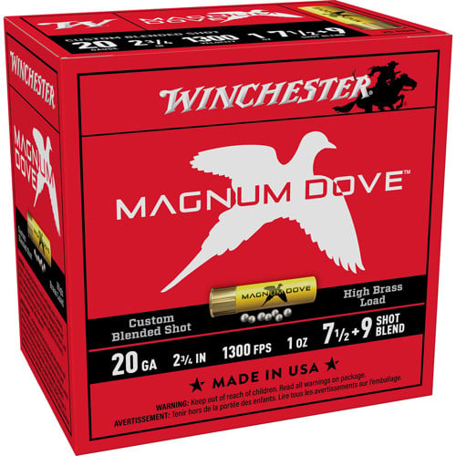 WINCHESTER AMMO 20Ga 2-3/4" 7.5&9 Magnum Dove 1oz 25rd for sale at KYGUNCO.