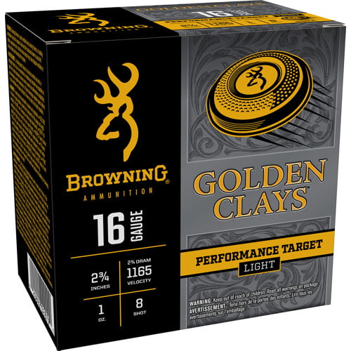 BROWNING AMMO 16Ga 2-3/4 #8 Golden Clays 1oz 1165 FPS 25rd for sale at KYGUNCO.