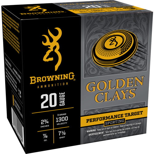 BROWNING AMMO 20Ga 2-3/4 #7.5 Golden Clays 7/8oz 1300 FPS 25rd for sale at KYGUNCO.