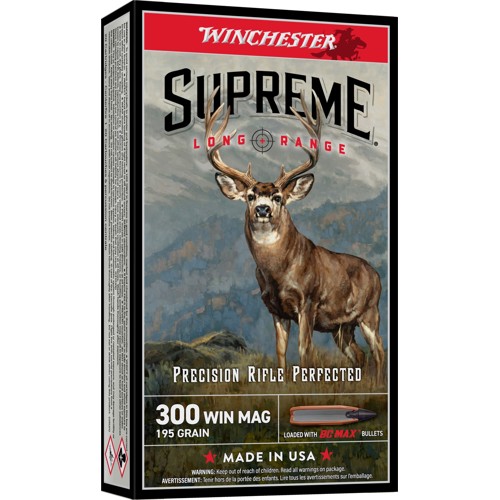 WINCHESTER AMMO 300 Win Mag 195Gr BC Max Supreme Long Range 20rd for sale at KYGUNCO.