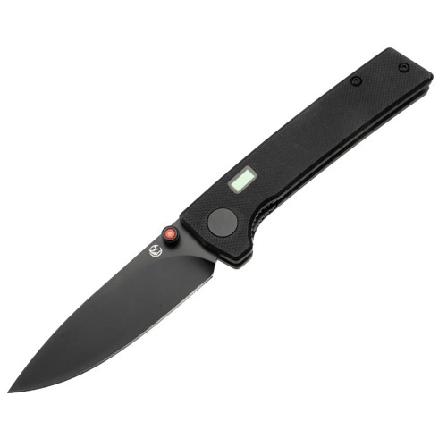 GLOW RHINO Fermi Knife - Black Scales Red Thumbstud for sale at KYGUNCO.