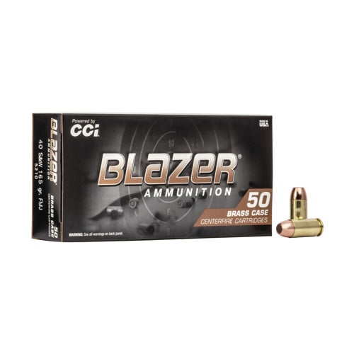 BLAZER AMMO 40 S&W 165Gr FMJ Brass Ammunition | 50 Rounds