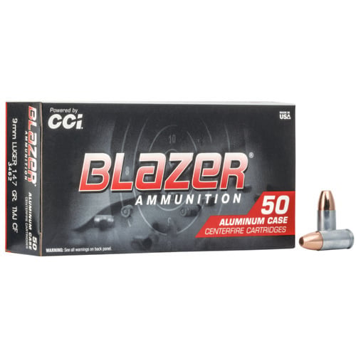 BLAZER AMMO Clean-Fire Lead Free 9mm 147gr Total Metal Jacket Ammunition | 50 Rounds for sale at KYGUNCO.