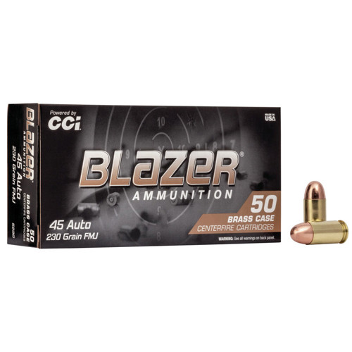 BLAZER AMMO 45ACP 230Gr FMJ Brass Ammunition | 50 Rounds