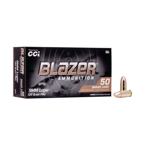 BLAZER AMMO 9mm 124Gr FMJ 50rd