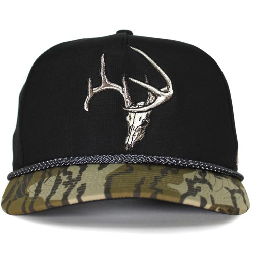 PARAMOUNT OUTDOORS BLACK & BOTTOMLAND ROPE CAP W/DEER SKULL for sale at KYGUNCO.