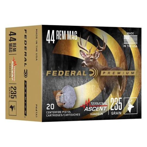 FEDERAL AMMO 44 Rem Mag 235Gr Terminal Ascent Handgun 20rd for sale at KYGUNCO.