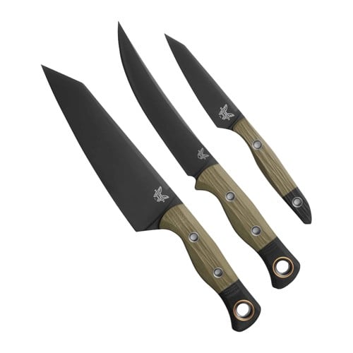 BENCHMADE 3pc Travel Set OD Green/Black G-10 for sale at KYGUNCO.