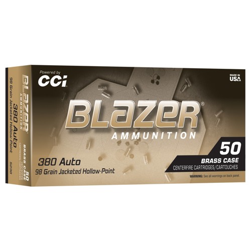 BLAZER AMMO 380 Auto 98Gr Brass JHP 50rd for sale at KYGUNCO.