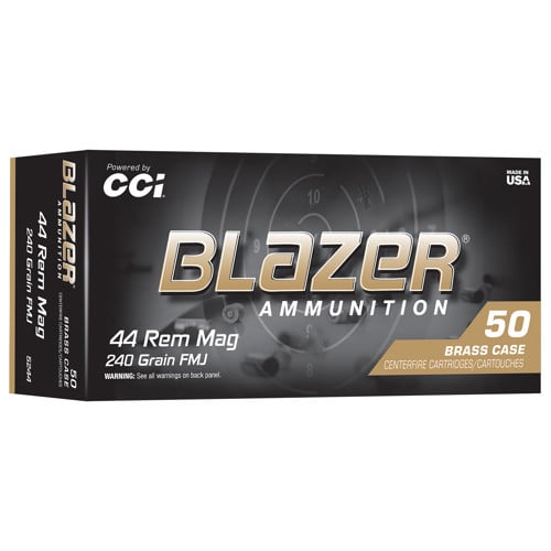 BLAZER AMMO 44 Rem Mag 240Gr FMJ Brass 50rd for sale at KYGUNCO.
