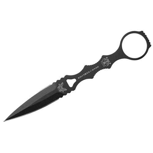 BENCHMADE SOCP Dagger Black 440C Spear-Point FB Black Sheath for sale at KYGUNCO.