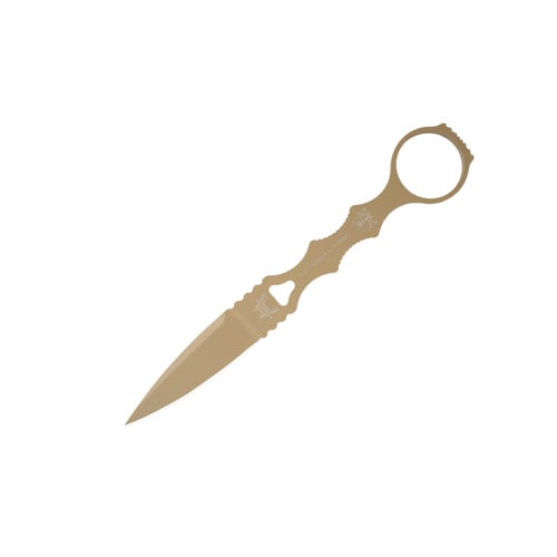 BENCHMADE SOCP Dagger FDE 440C Spear-Point FB Tan Sheath for sale at KYGUNCO.