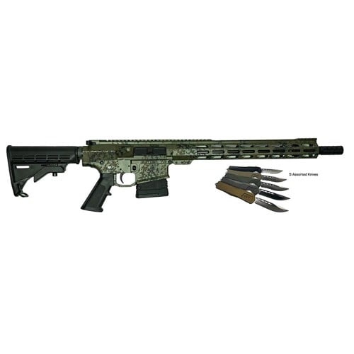 GREAT LAKES FIREARMS AR10 Rifle 308 Bundle 16" w/ 5 Knives Lichen Green for sale at KYGUNCO.