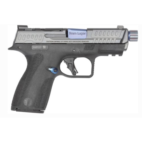 SMITH & WESSON M&P 9 Shield X 9mm 4.1" 13/15rd w/ Threaded Barrel - Black & Blue PVD for sale at KYGUNCO.