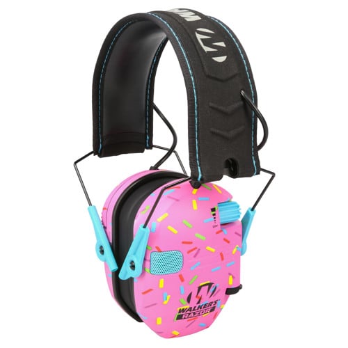 WALKER'S Razor Slim Electronic Muff 23dB Pink Sprinkles for sale at KYGUNCO.