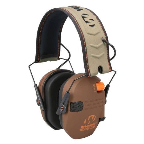 WALKER'S Razor Slim Electronic Muff 23dB Brown & Orange for sale at KYGUNCO.