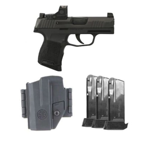 SIG SAUER P365 9mm 3.1" BLK w/ 3 12rd Mags, Holster, Romeo-R for sale at KYGUNCO.