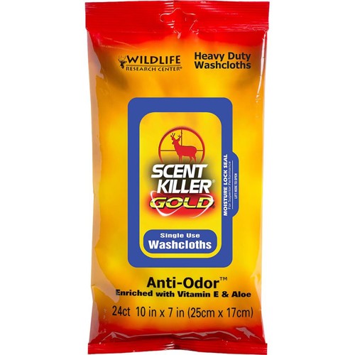 WILDLIFE RESEARCH Scent Killer Gold Heavy Duty Washcloths 12-Pack for sale at KYGUNCO.