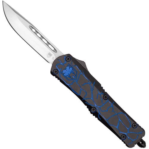 COBRATEC Medium FS-3 Fractured Blk/Blue Drop Not Serrated for sale at KYGUNCO.