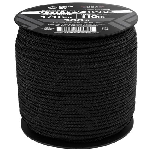 ATWOOD 1/16" X 100ft Utility Cord Black for sale at KYGUNCO.